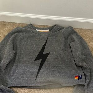 Aviator cropped crewneck